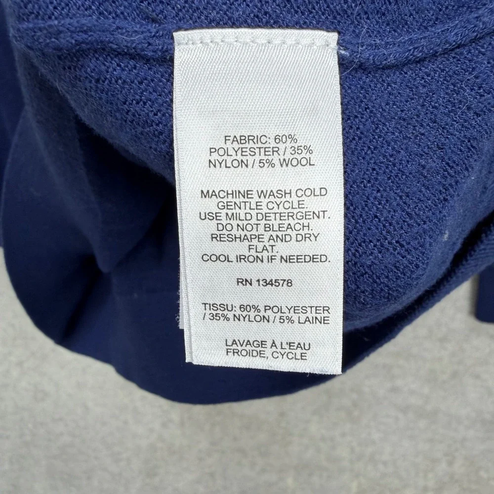 Vineyard Vines Polo Sweater Men Medium Blue Wool Blend Long Sleeve Whale Classic